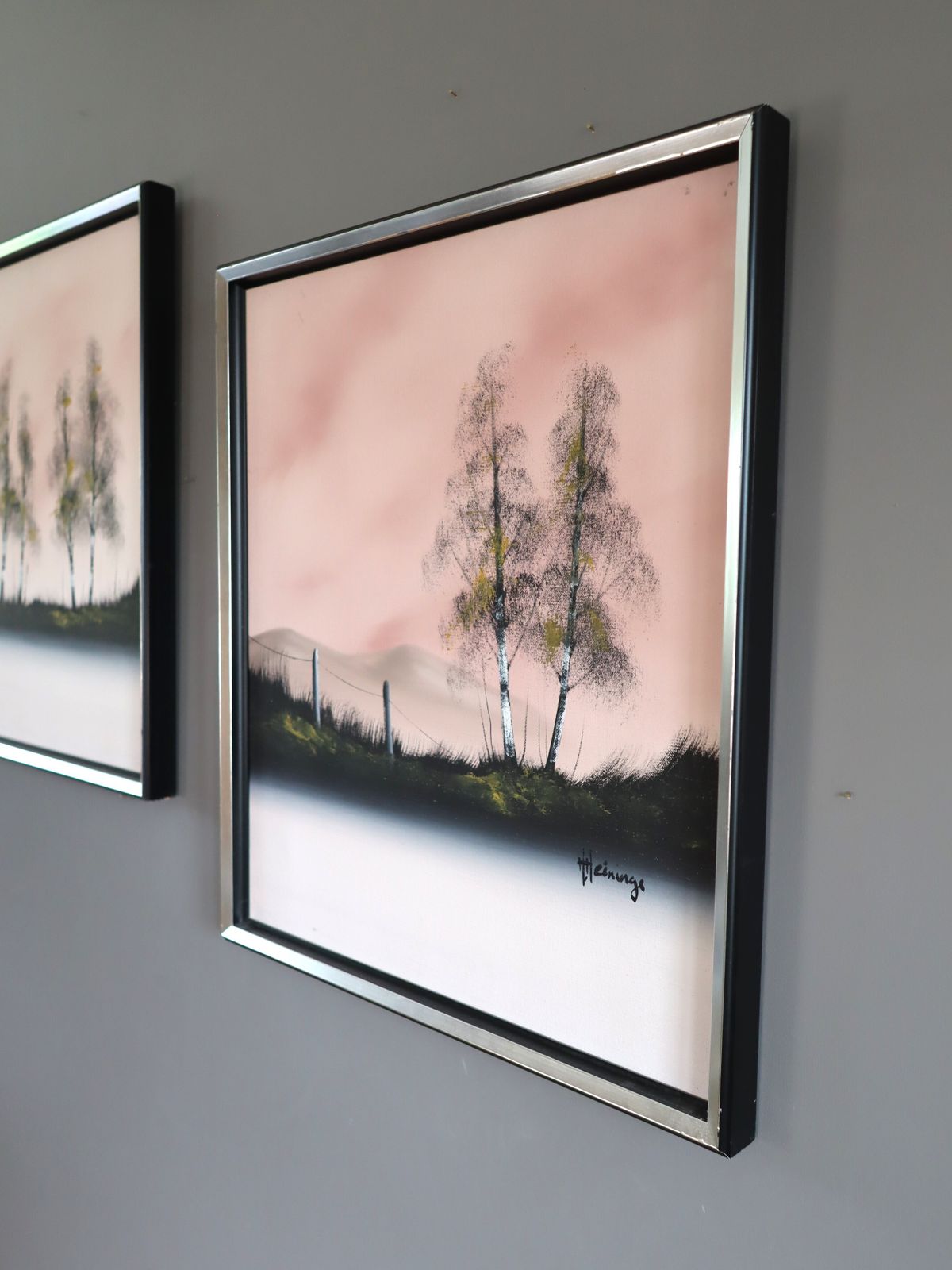 Blush Horizon (Set Of 2) Oil Painting photo Art