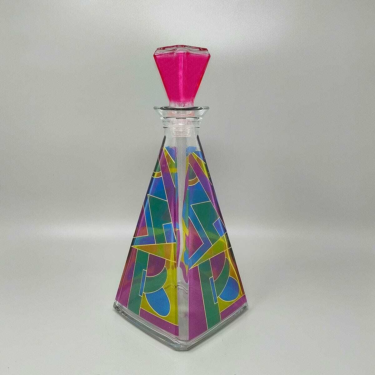 1970s Stunning Decanter Or Decorative Bottle By Luigi Bormioli. Made In Italy photo for sale