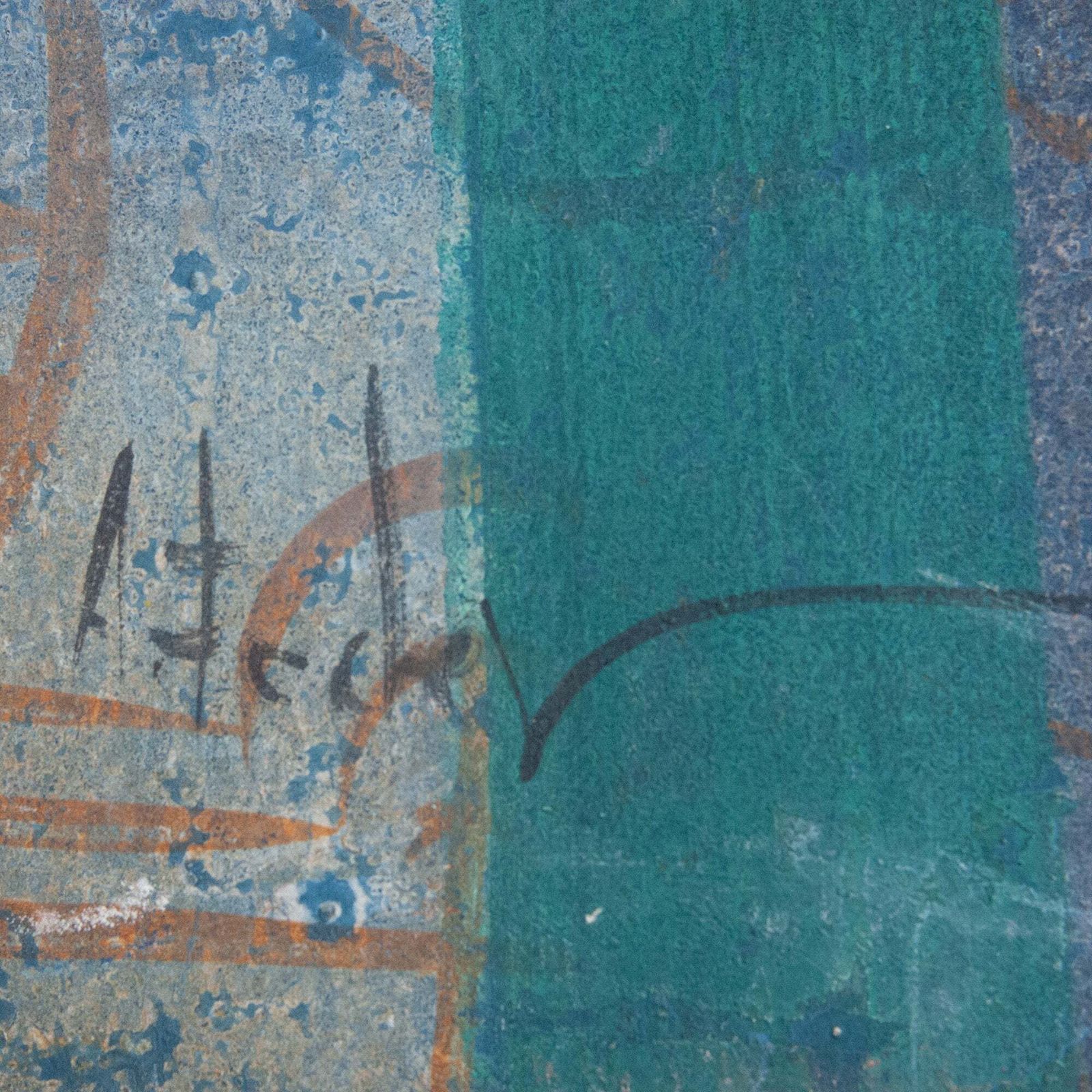 Industrial Geometric Abstraction – Signed   Oil On Fine Canvas photo 824.0