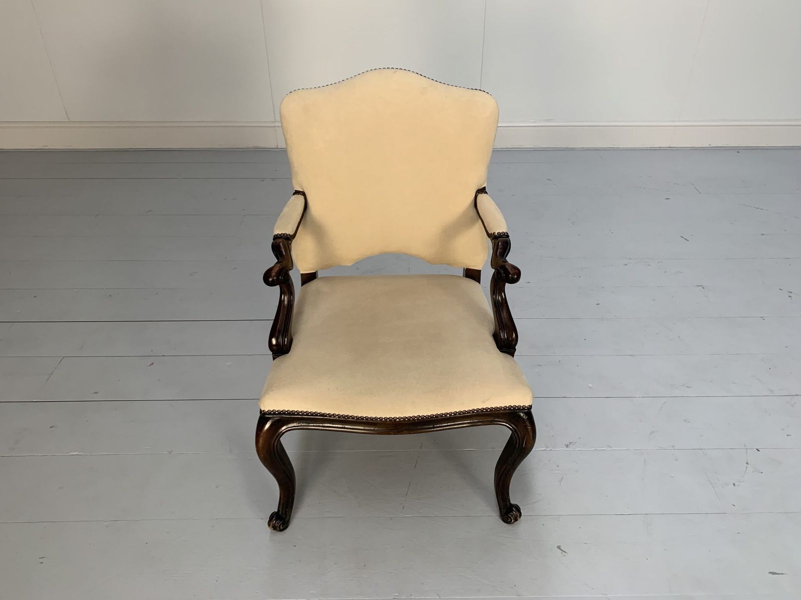 Furniture Suite Of 8 Ralph Lauren “Noble Estate” Dining Chairs – In Ivory Suede photo