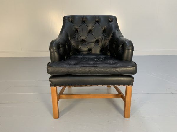 George Smith Georgian Armchair In Black Leather photo Furniture