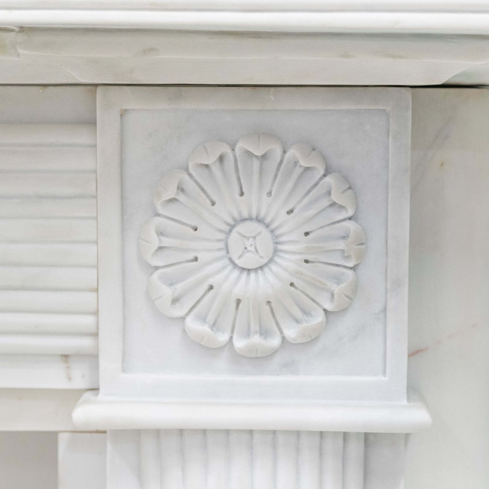 Reclaimed Regency Style White Marble Surround photo for sale