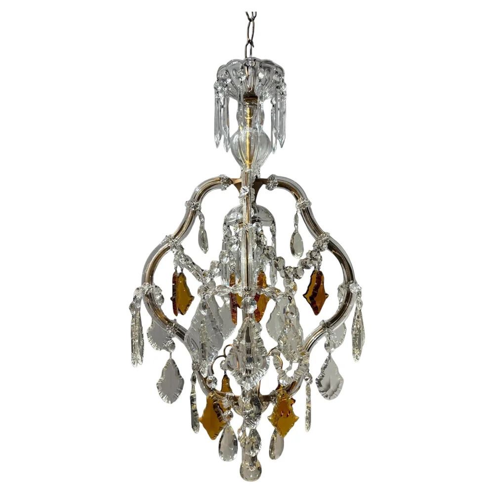 Italian Mid Century Maria Theresa Crystal Chandelier