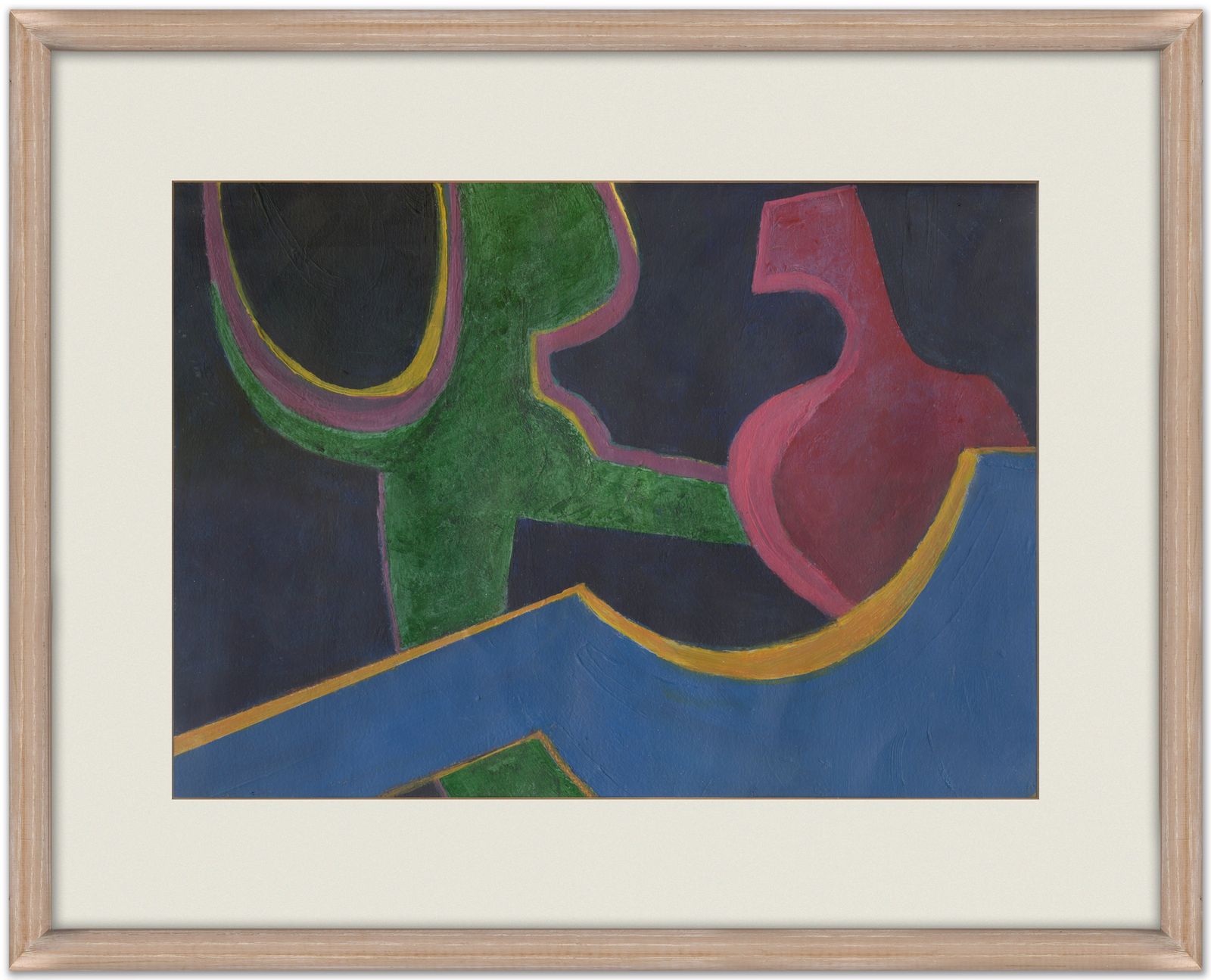 Joyful Semi Abstract Contemporary Framed Acrylic Painting