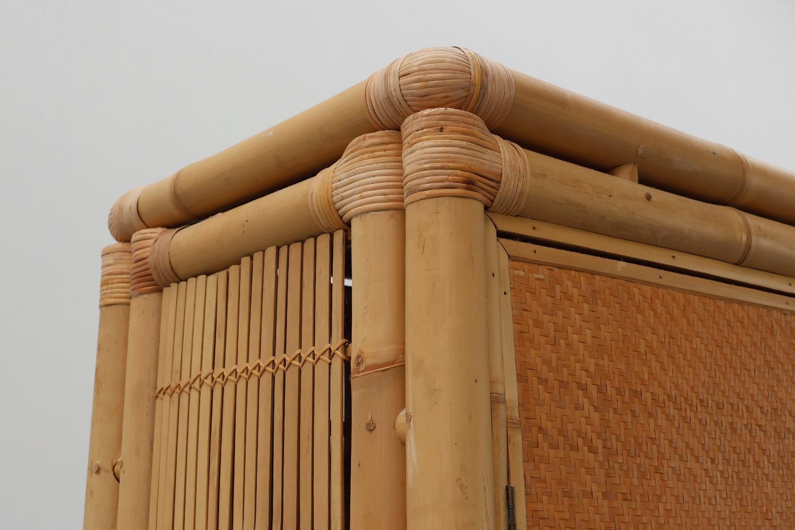 photo vinterior Mid Century Bamboo And Rattan Wardrobe, Italy, 1960s