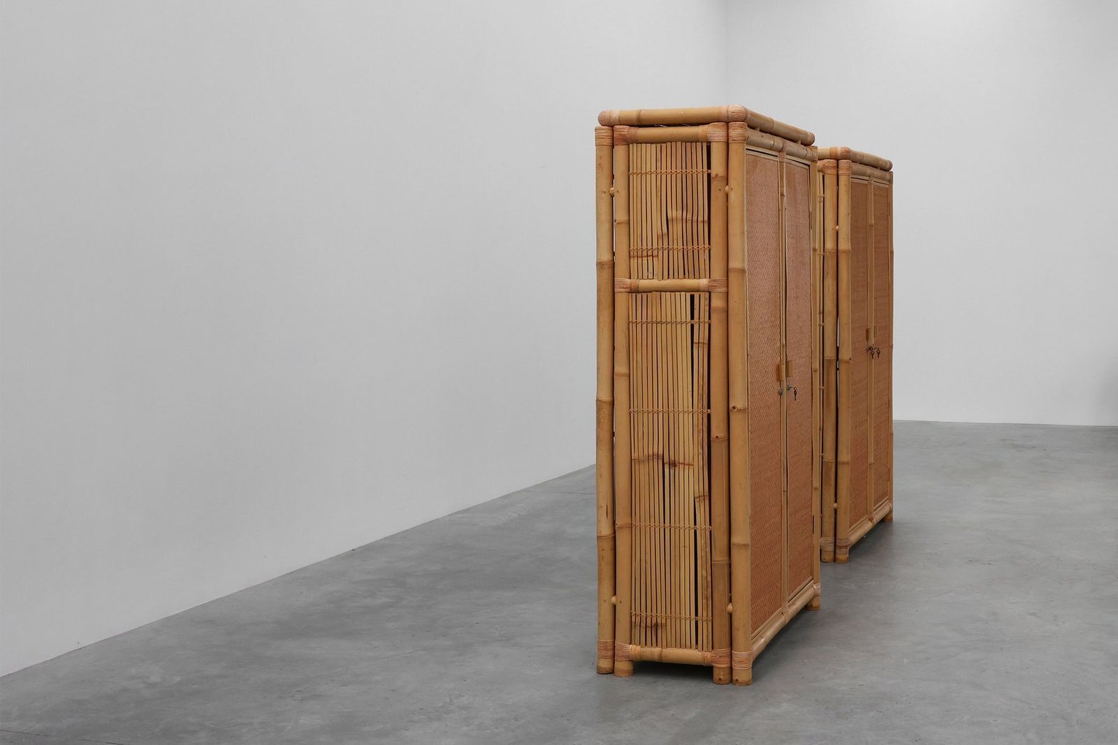 photo buy Mid Century Bamboo And Rattan Wardrobe, Italy, 1960s