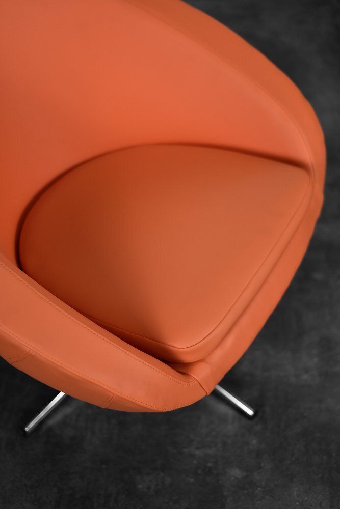 Mid Century Scandinavian Modern Space Age Orange Swivel Armchair, 1960s photo furniture