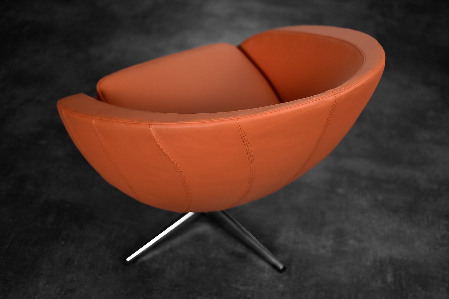 Mid Century Scandinavian Modern Space Age Orange Swivel Armchair, 1960s photo 1232.0