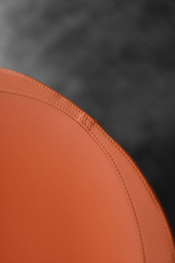 photo vinterior Mid Century Scandinavian Modern Space Age Orange Swivel Armchair, 1960s