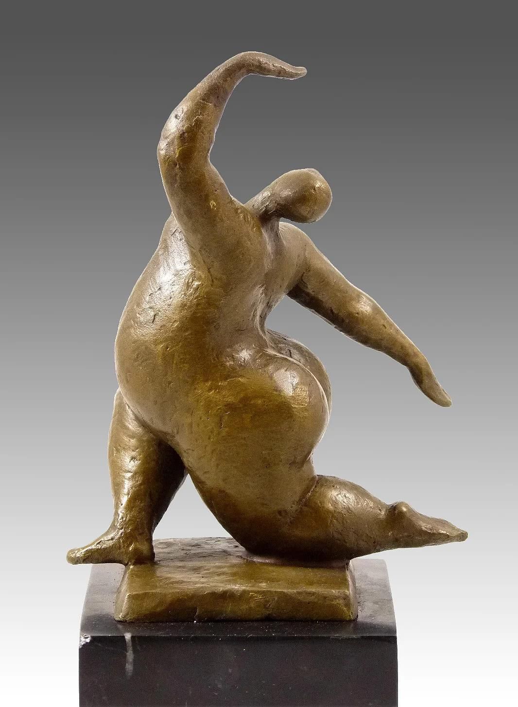 Squatting Nude Dancer – Contemporary Bronze Sculpture, Balance And Sensuality – photo 1552.0