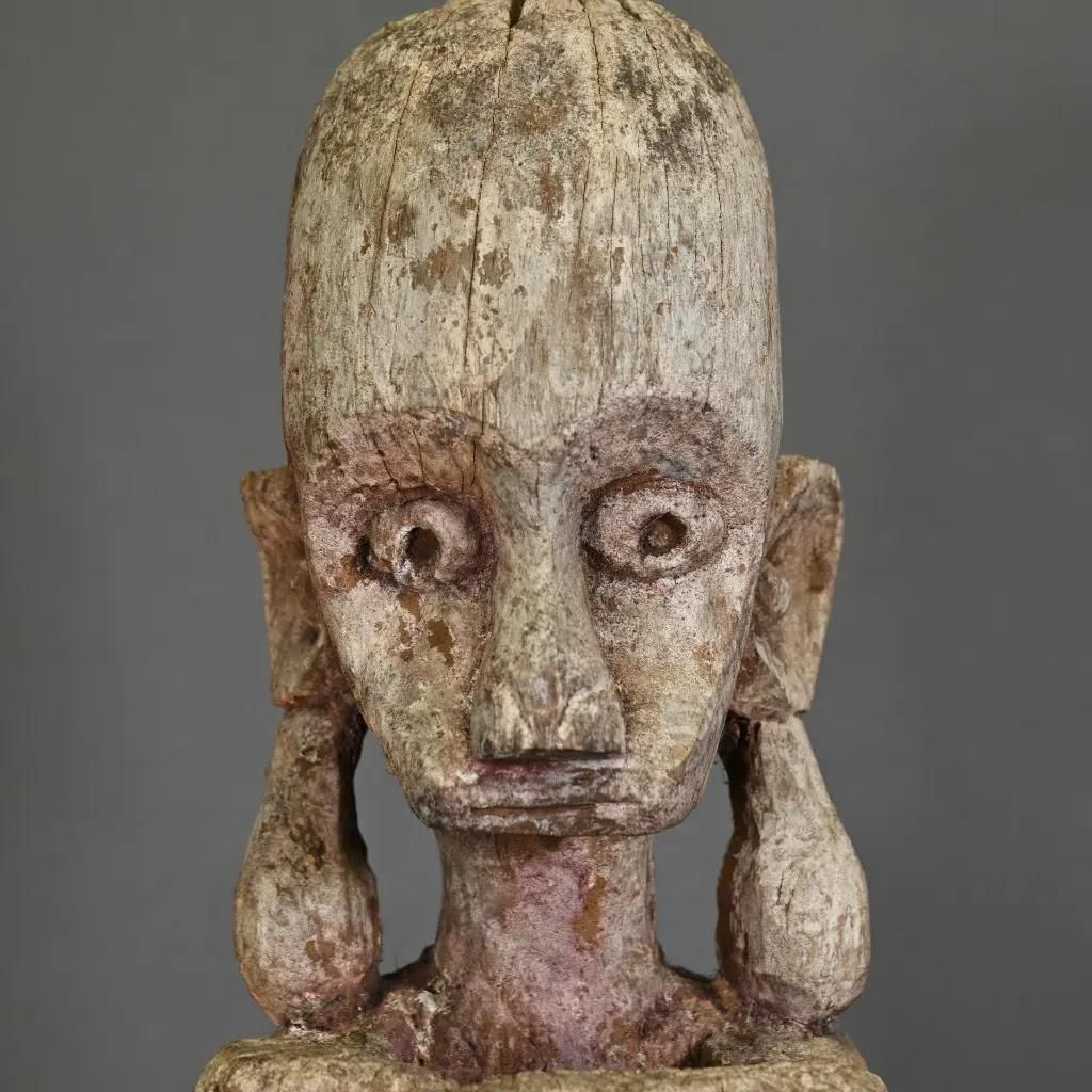 Leti Tribal Statue In Aged Wood With Stand – 20th Century Ethnic Indonesian Art photo vinterior