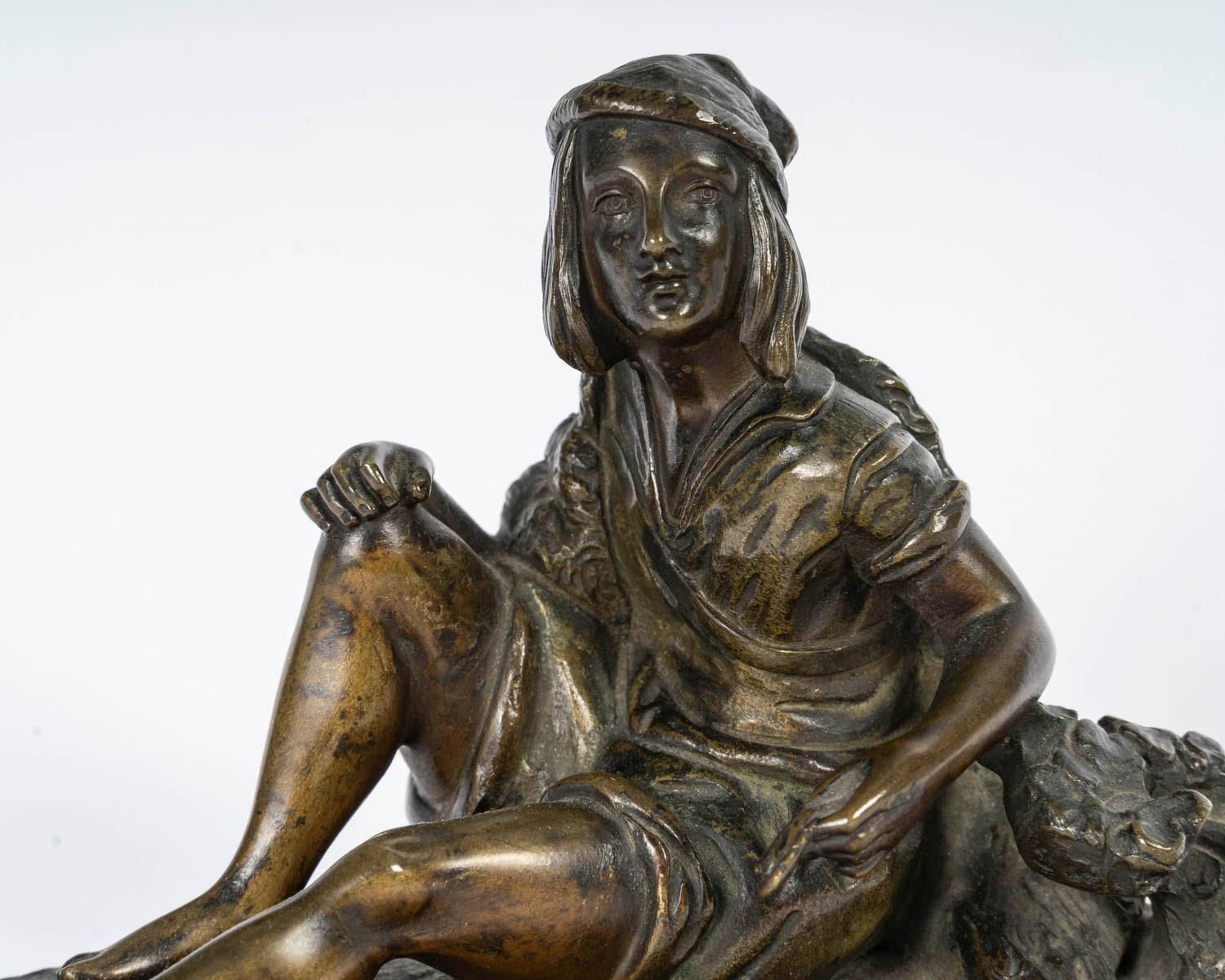 Sculpture In Patinated Bronze, 20th Century, Napoleon III Style. photo furniture