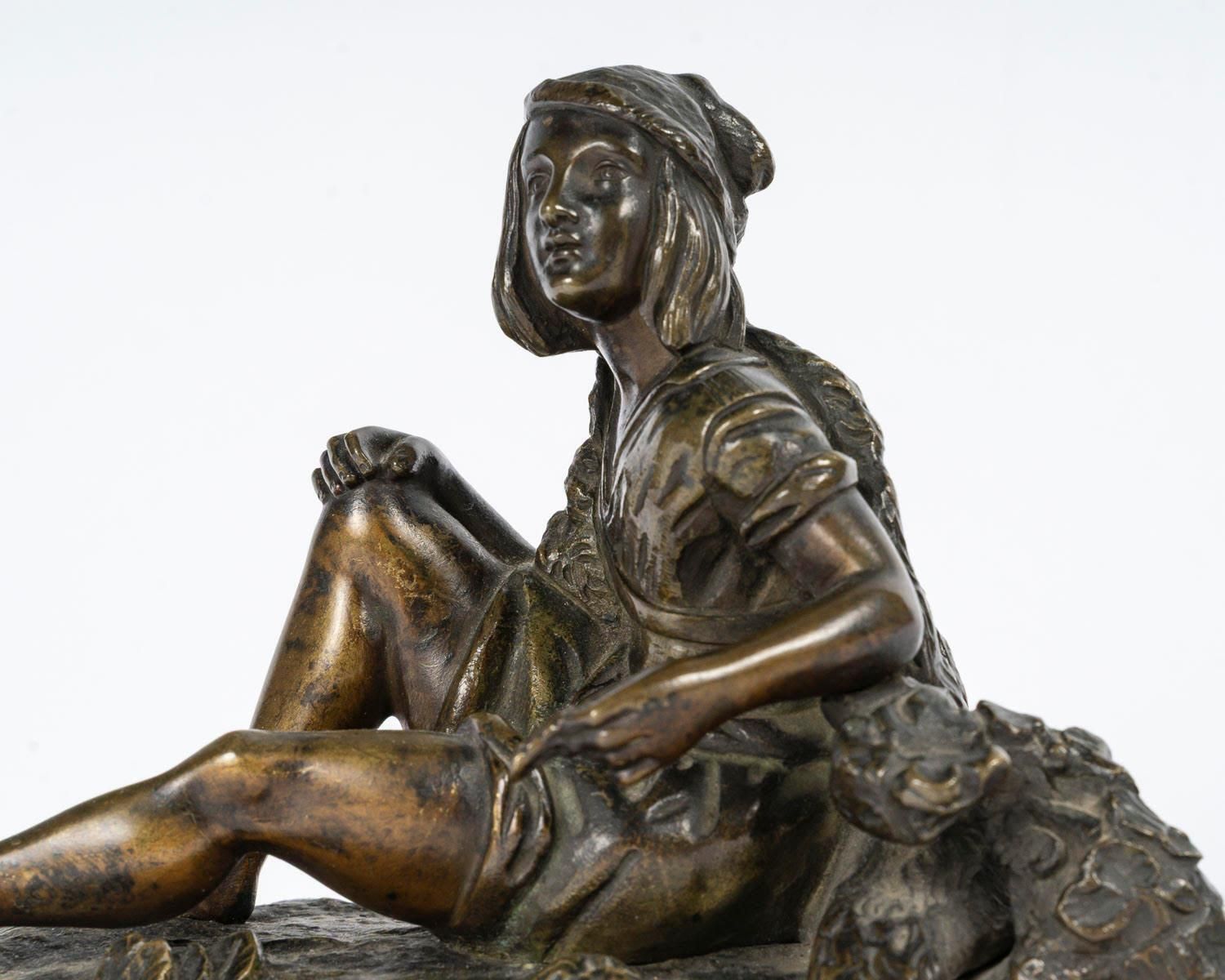Sculpture In Patinated Bronze, 20th Century, Napoleon III Style. photo Art