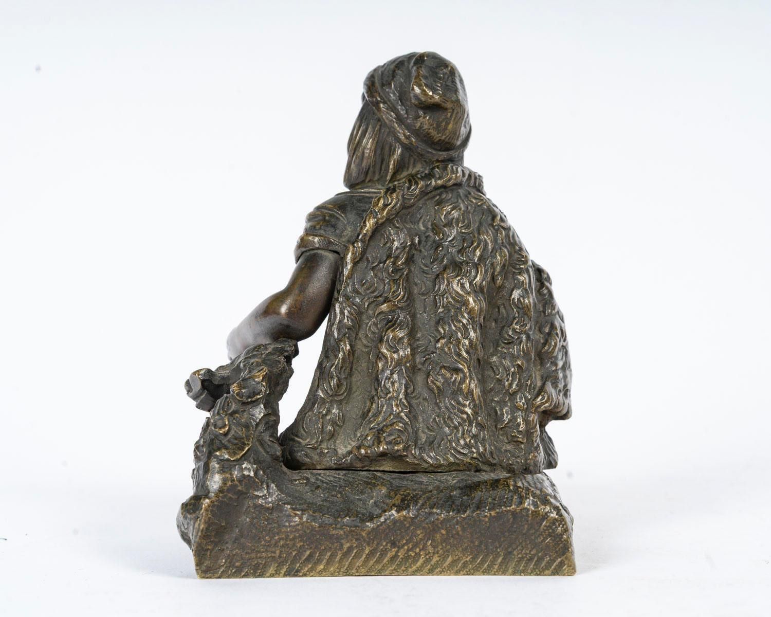 Sculpture In Patinated Bronze, 20th Century, Napoleon III Style. photo vinterior