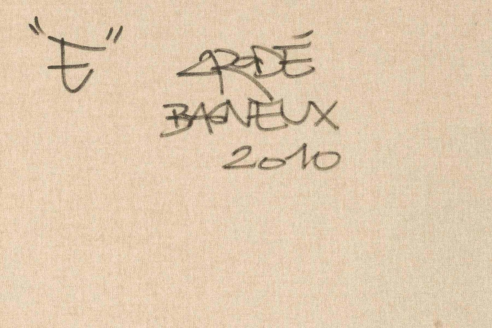 Airbrush On Canvas By François Fabre, Known As 2rode, Signed And Dated 2010. photo vinterior
