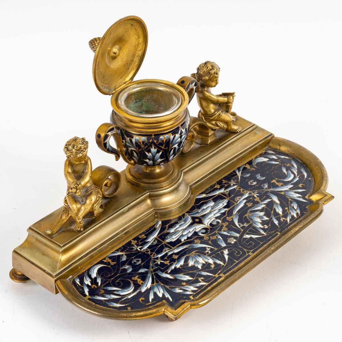 An Inkwell And Two Candlesticks From The 19th Century, Napoleon III Period. photo Home Decor