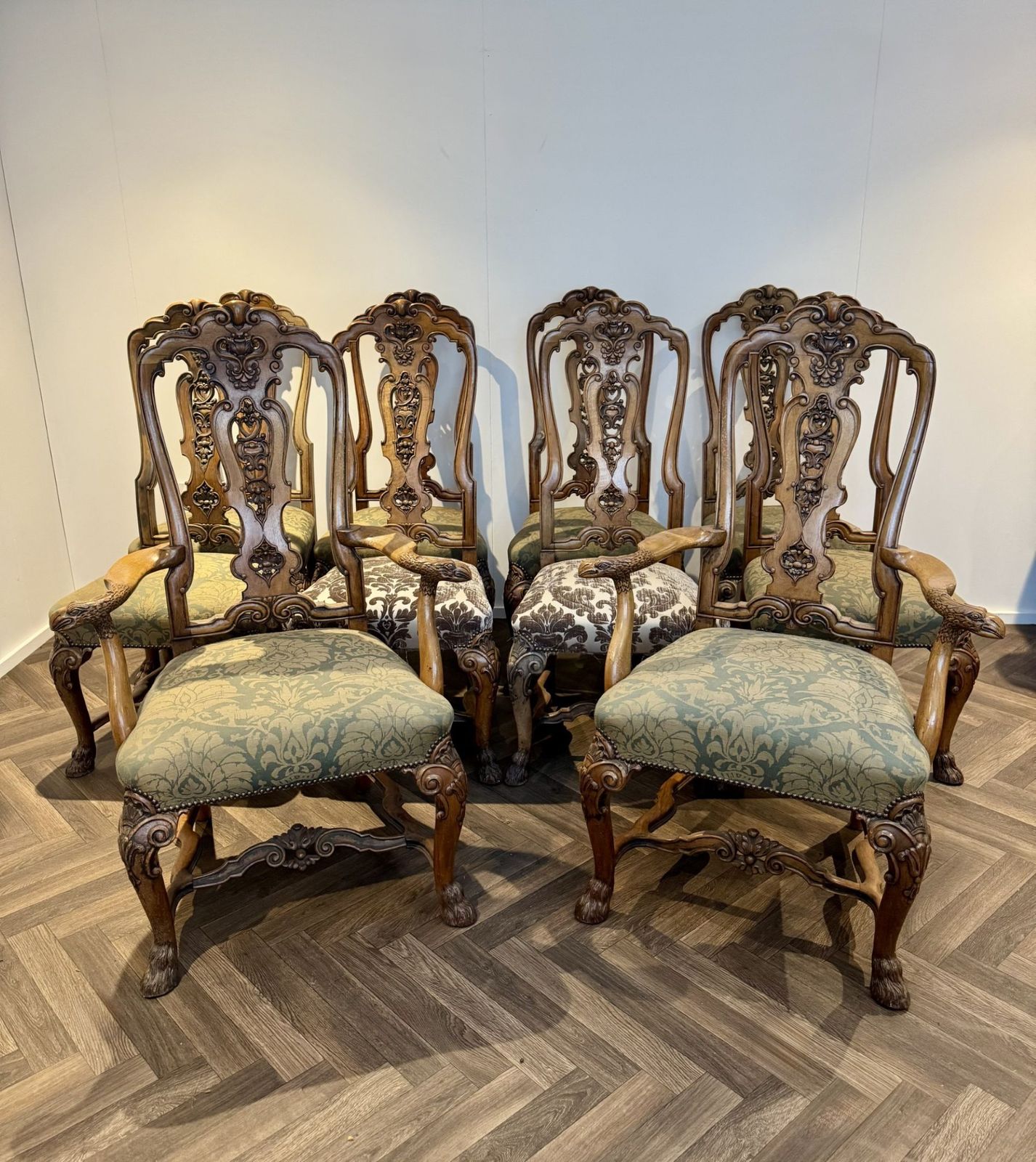 Fantastic Quality Set Of Ten Victorian Walnut Dining Chairs photo for sale