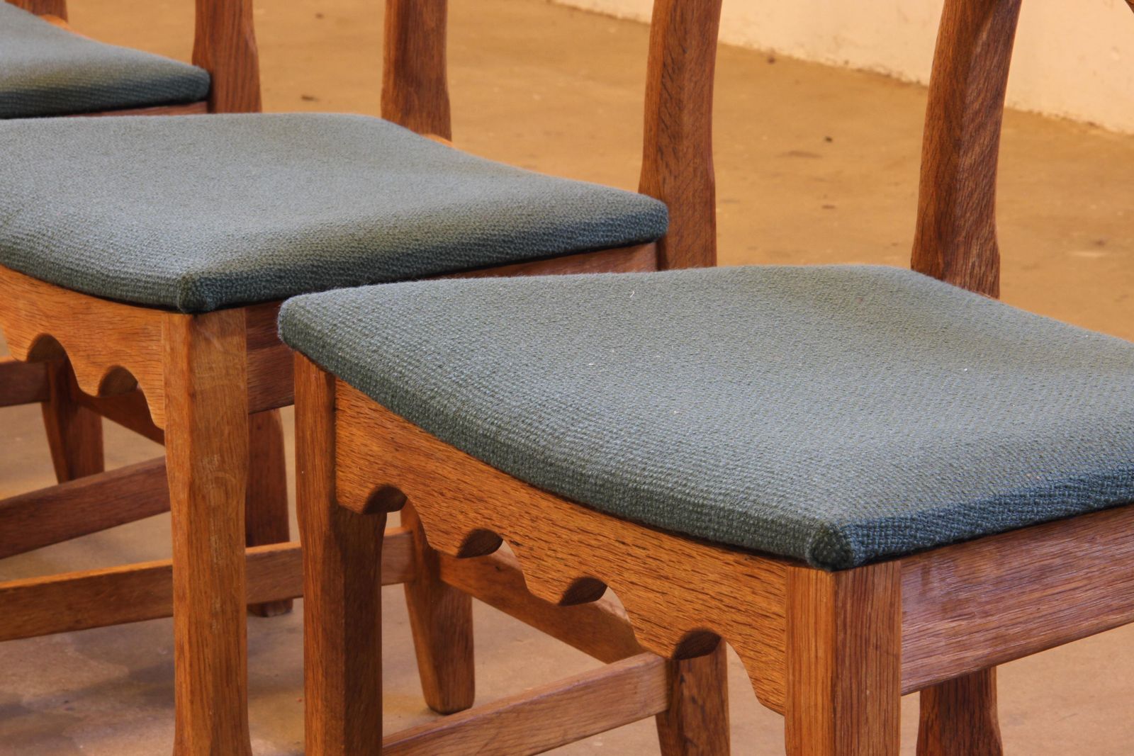 Vintage 1960s Danish Brutalist Ladderback Oak Chairs In The Style Of Kjærnulf photo vinterior