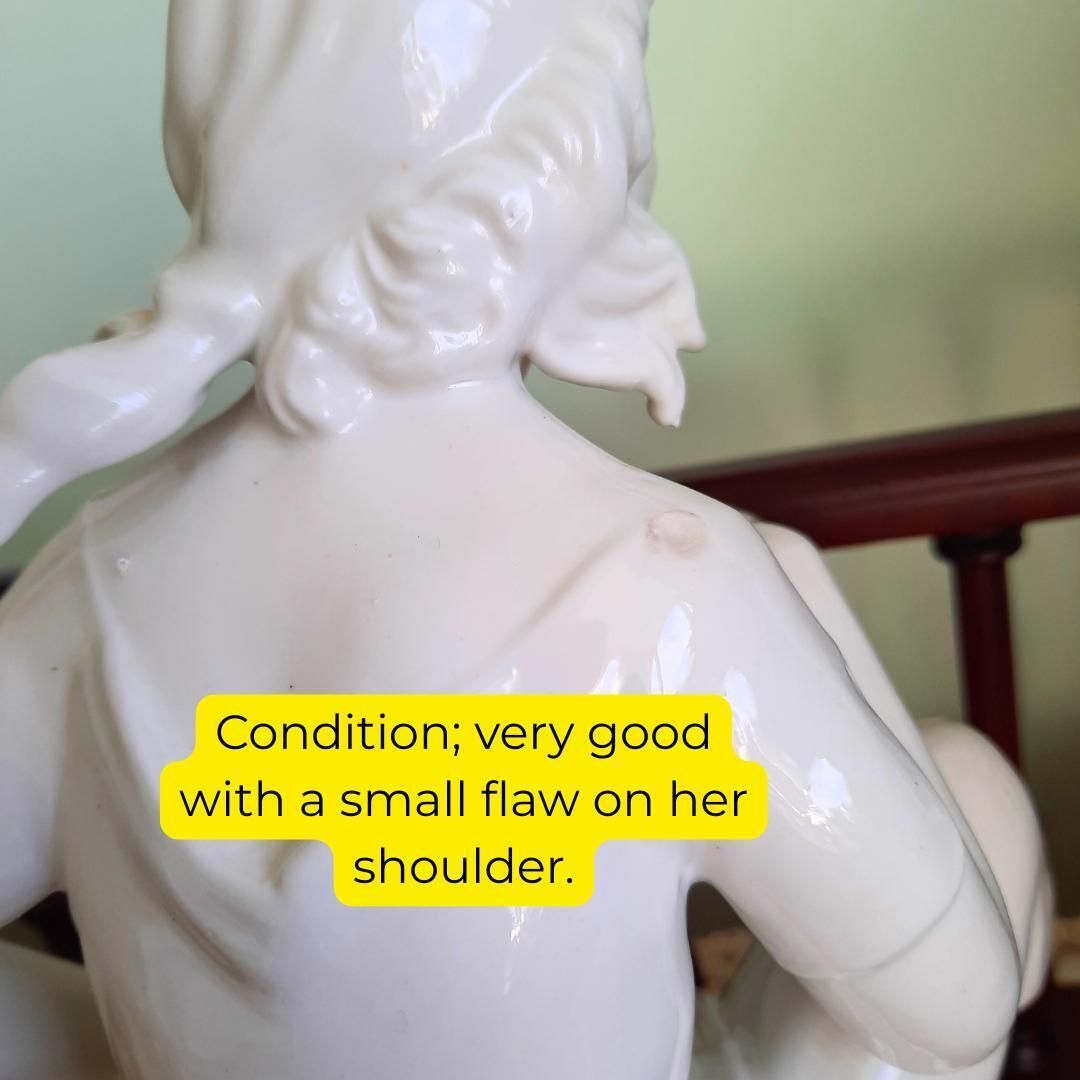 photo furniture Mid Century Dresden Porcelain Woman With Fish Handcrafted