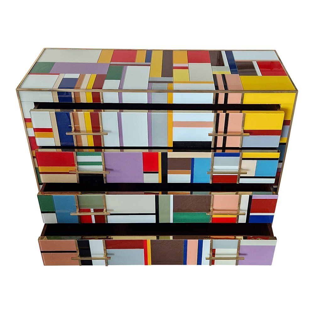 Vintage Chest Of Drawers In Murano Glass, 1980s photo furniture