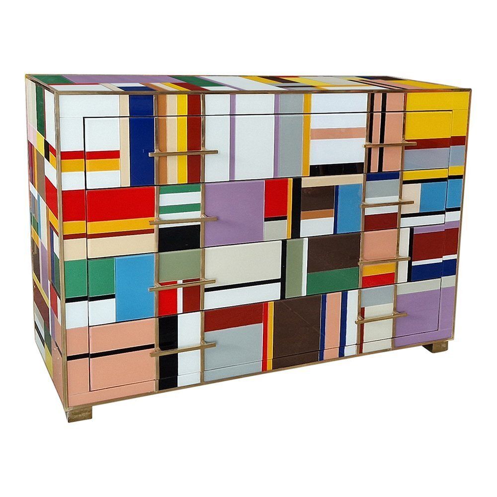 Vintage Chest Of Drawers In Murano Glass, 1980s photo vinterior