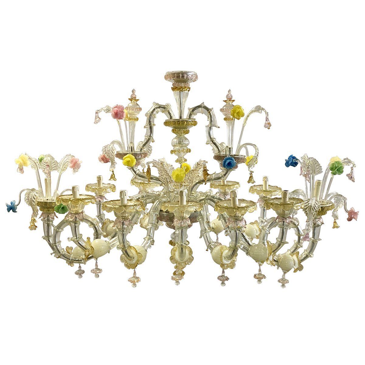 Murano Glass Chandelier In The Style Of Rezzonico, 1940s photo furniture