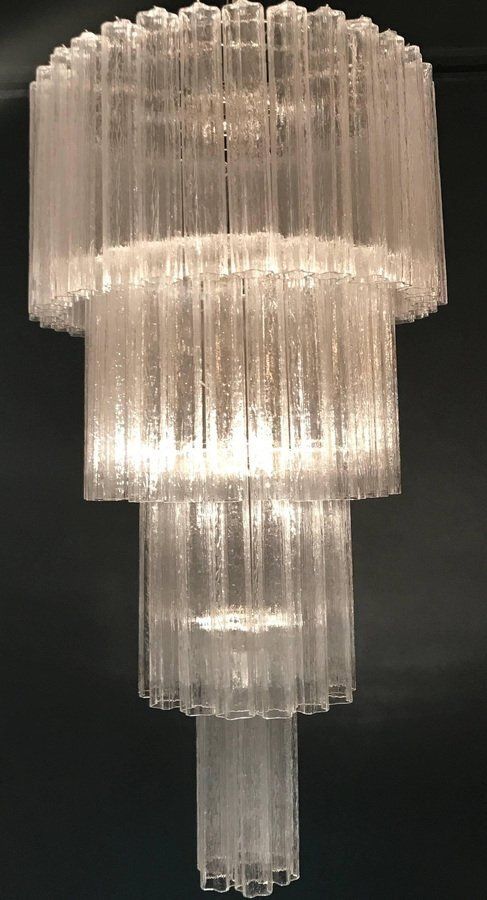 photo vinterior Italian Murano Glass Tronchi Chandeliers, Set Of 2