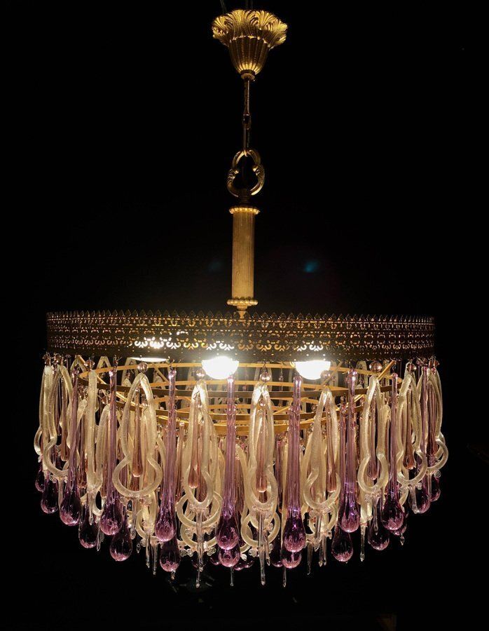 Chandelier In The Style Of Barovier & Toso, 1960s photo for sale