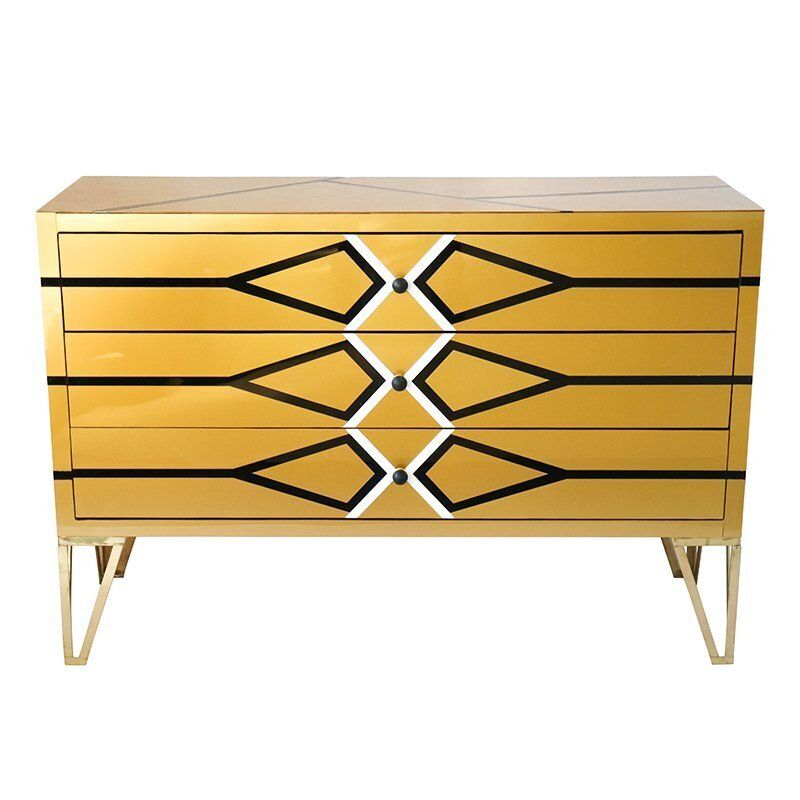 Colored Laminate Dresser With 3 Drawers, 1980s