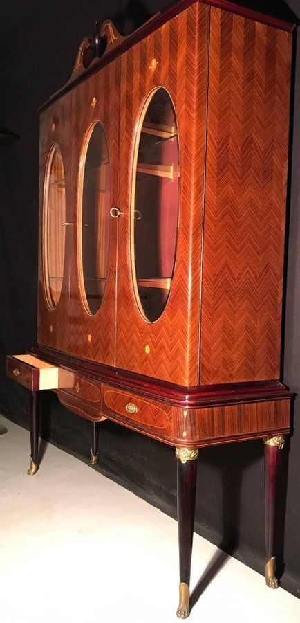Mid Century Italian Cabinet Vitrine Attributed To Paolo Buffa photo for sale