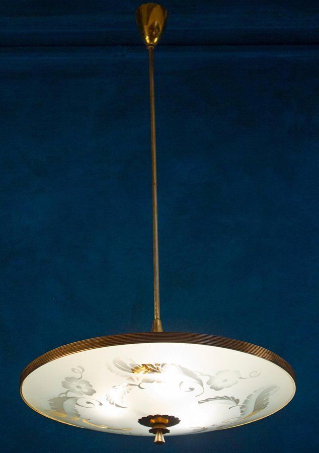 photo for sale Chandelier Attributed To Pietro Chiesa For Fontana Arte, Italy, 1940s