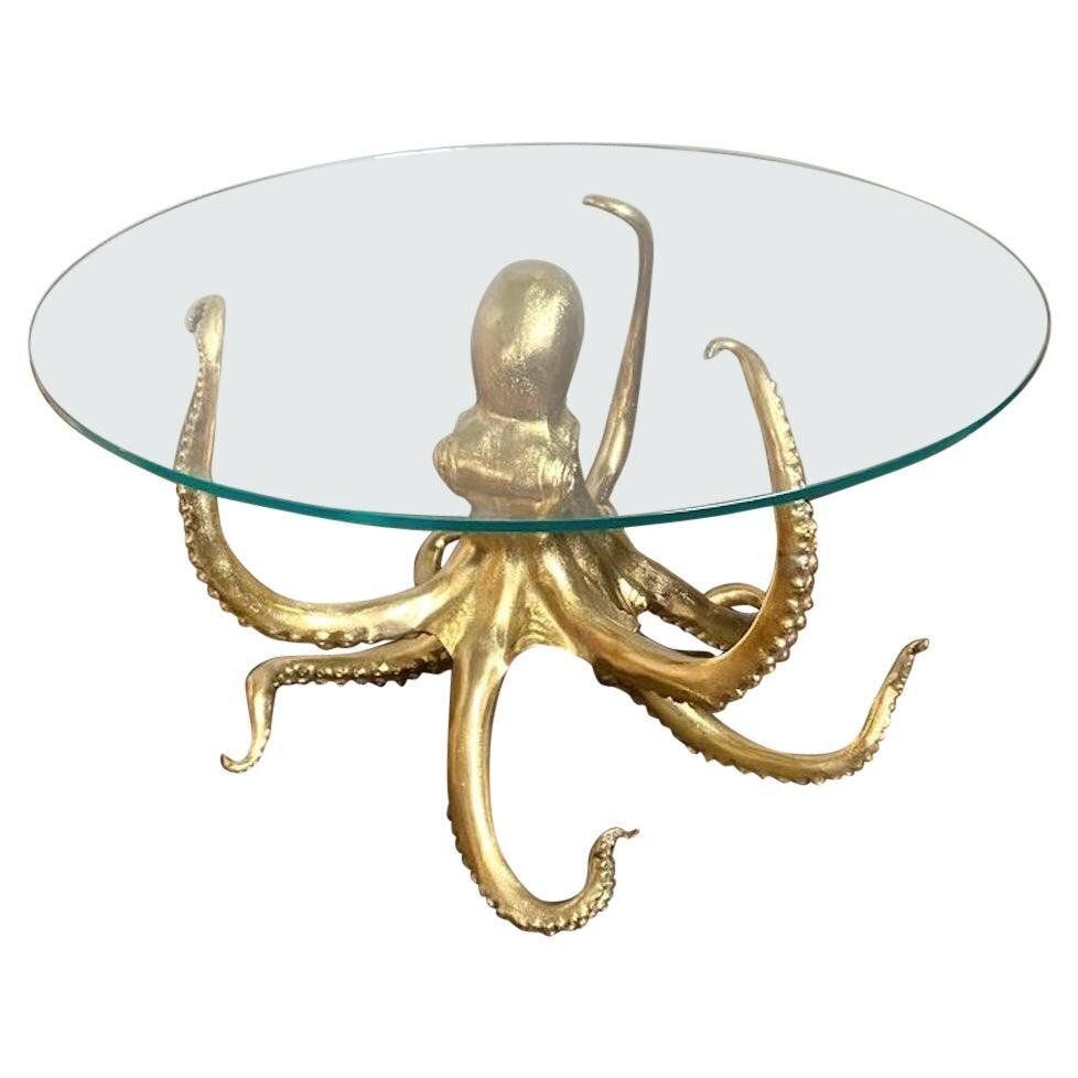 Sculptural Octopus Gilt Bronze Center Or Dining Table