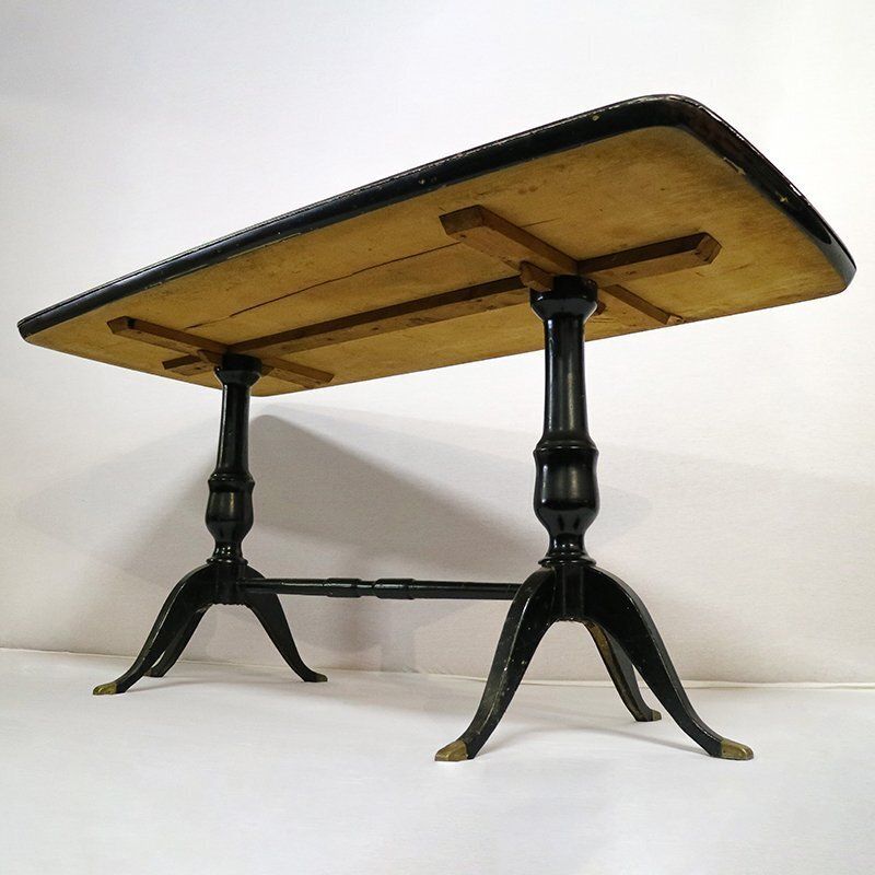 Dining Table With Marble Effect Glass Top, 1930s / 40s photo Furniture