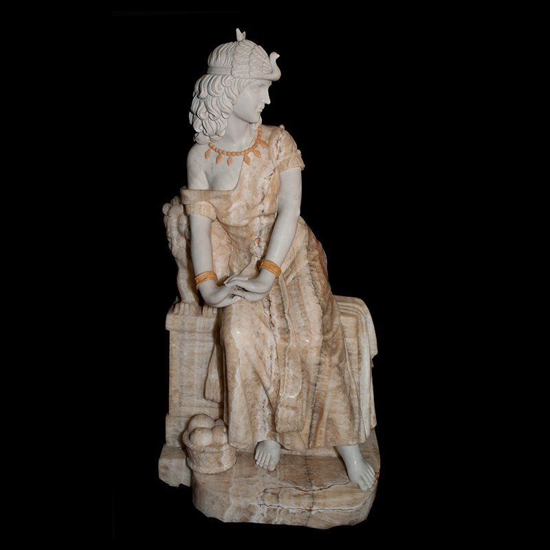 Sitting Young Woman, 1890s 1910s, Marble photo furniture