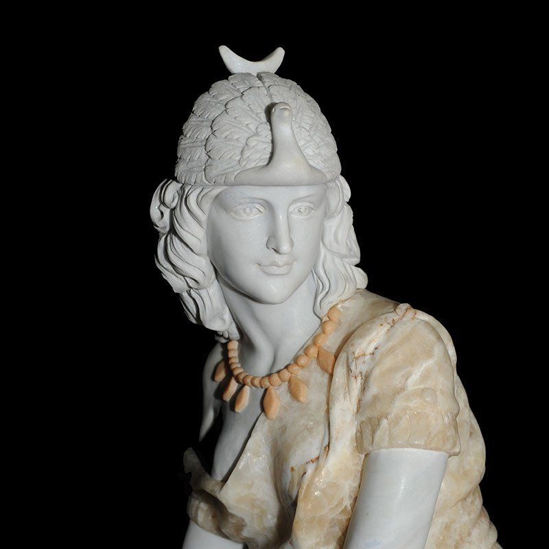 Sitting Young Woman, 1890s 1910s, Marble photo for sale