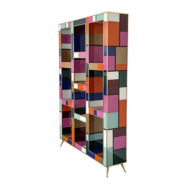 Wooden Bookcase Covered In Glass, 1980s photo Furniture