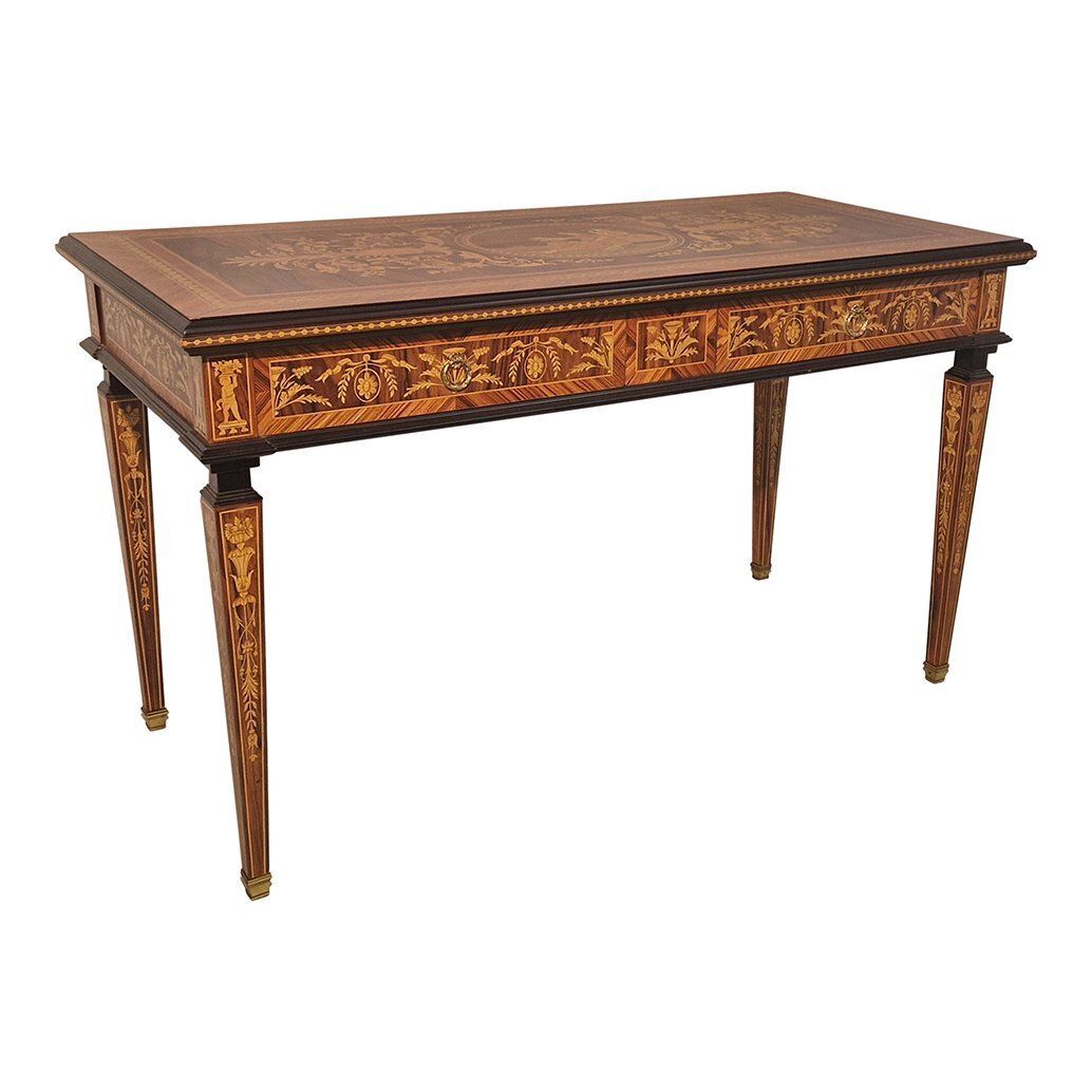 Louis XVI Style Inlaid Writing Table, 1980s photo 3141.0