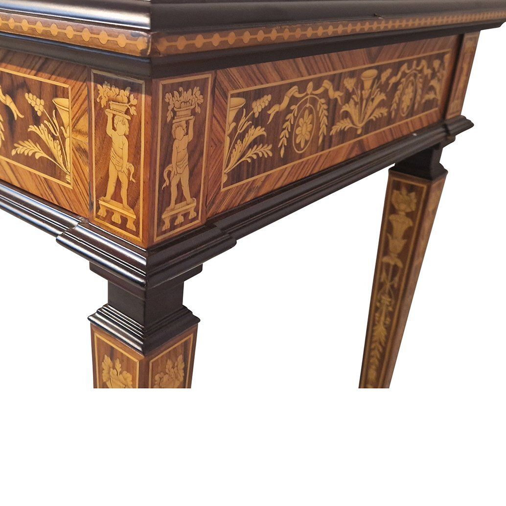Louis XVI Style Inlaid Writing Table, 1980s photo vintage
