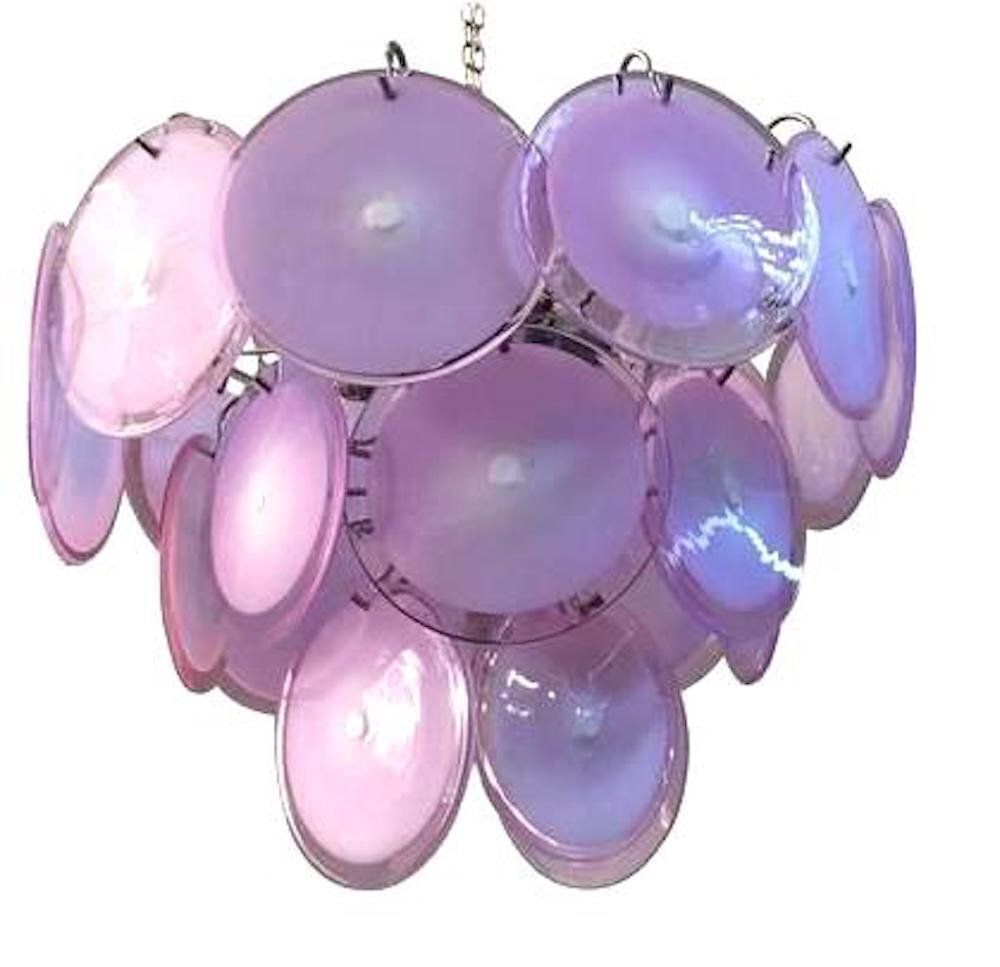 Pink Amethyst Murano Chandelier, 1970s, Set Of 2 photo vintage