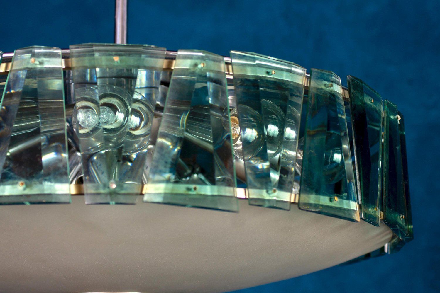 photo furniture Round Crystal Chandelier Attributed To Max Ingrand For Fontana Arte, 1940s