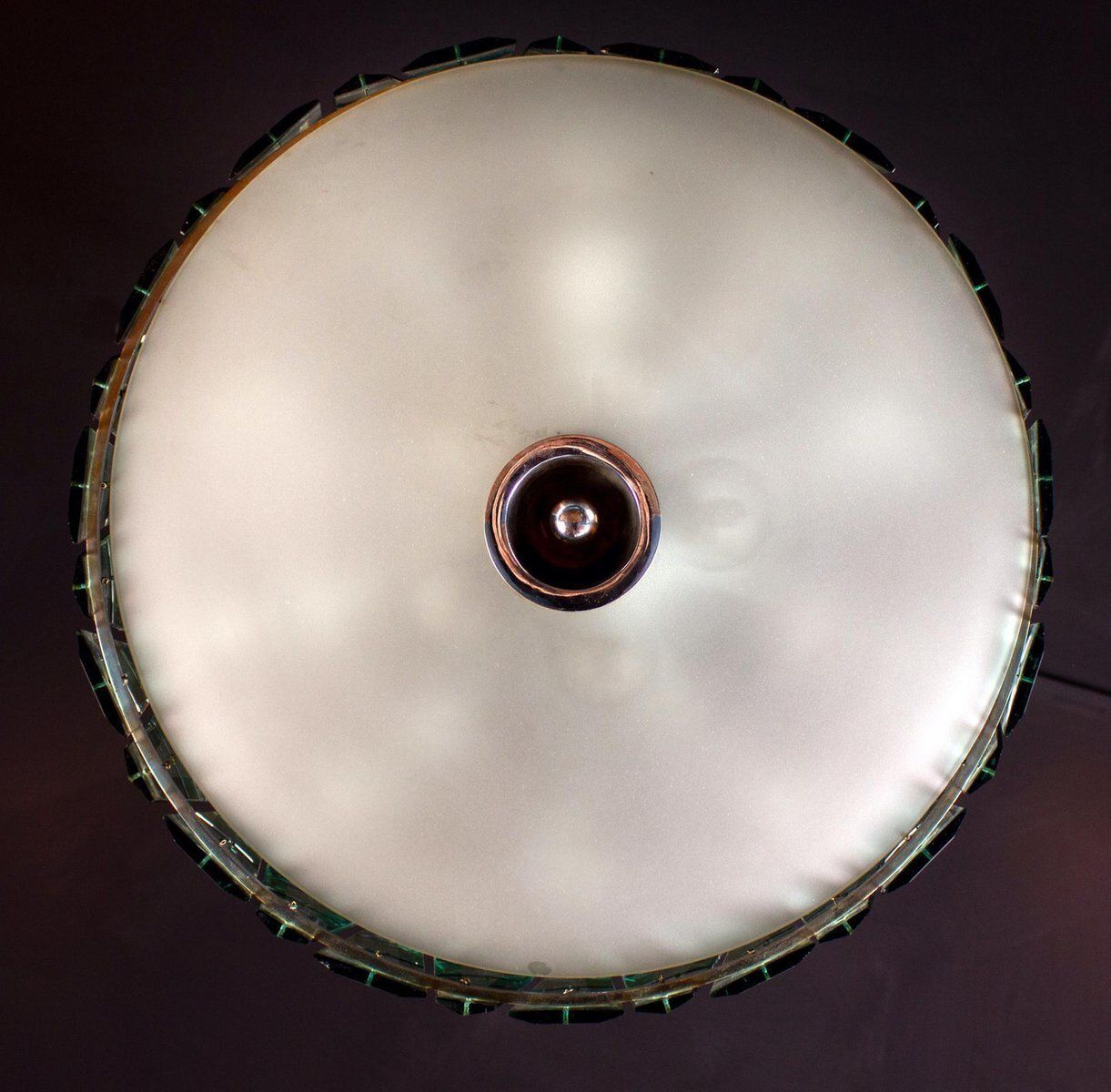 photo vinterior Round Crystal Chandelier Attributed To Max Ingrand For Fontana Arte, 1940s