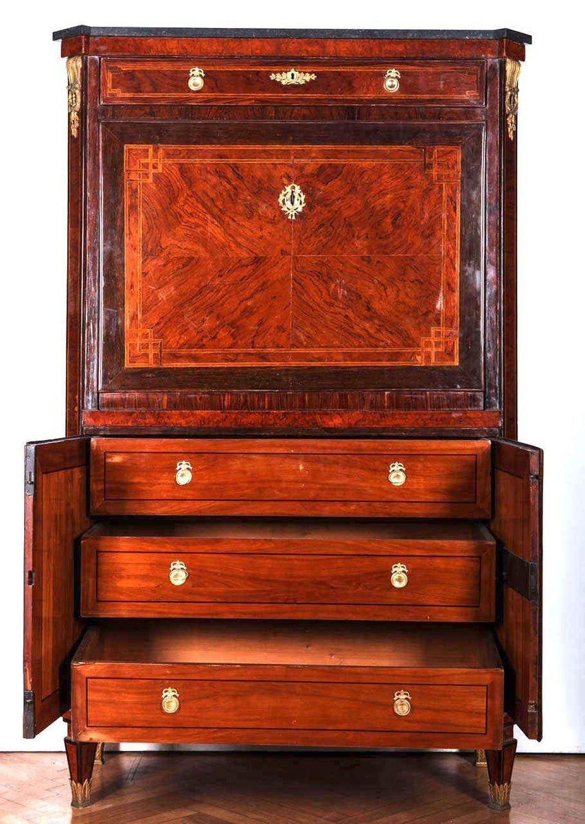 Antique Italian Ormolu Mounted Parquetry Secretaire, 1780 photo Furniture