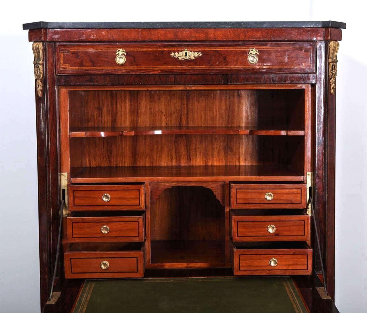 Antique Italian Ormolu Mounted Parquetry Secretaire, 1780 photo vinterior