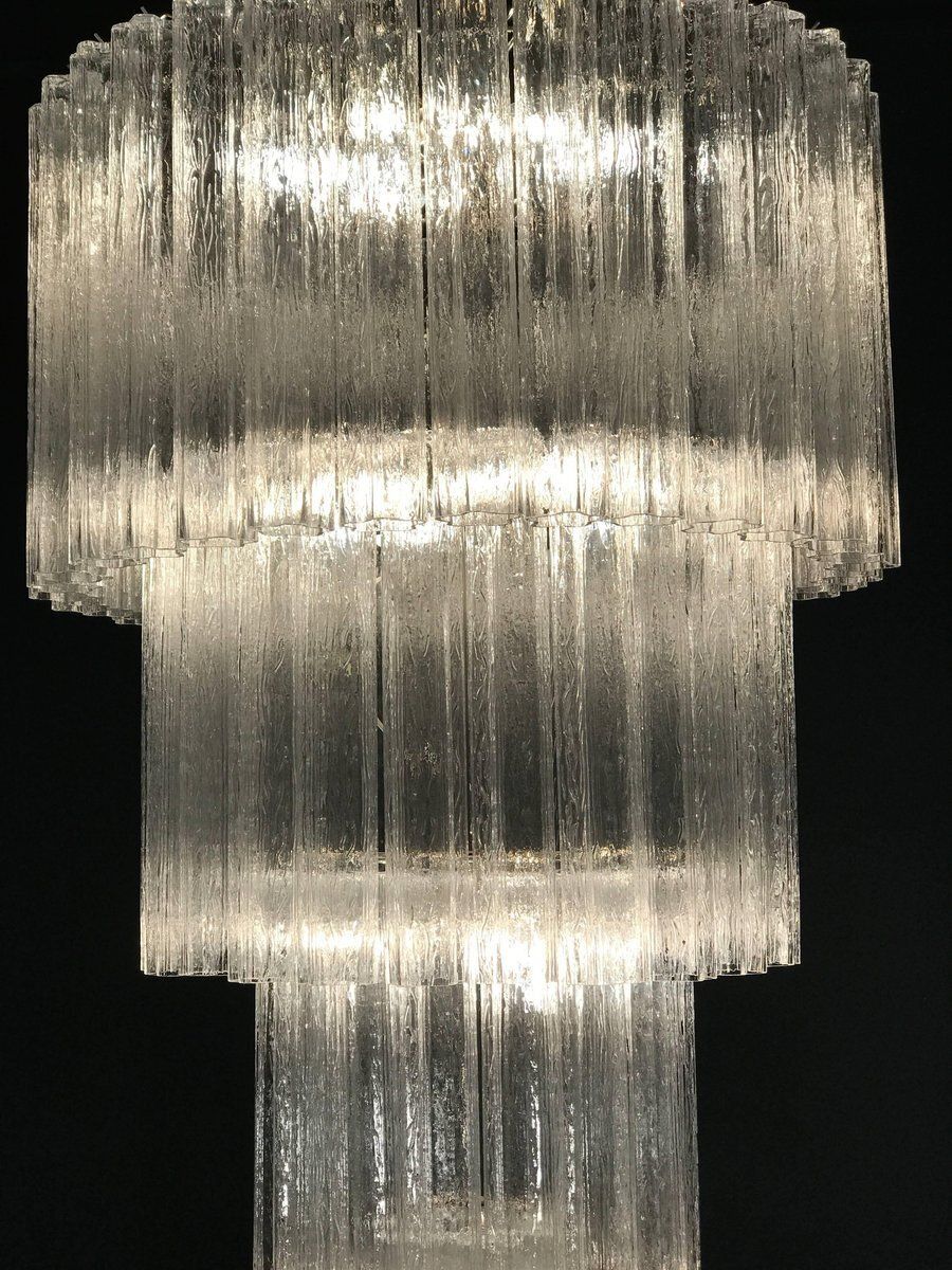 photo furniture Italian Tronchi Murano Glass Chandelier, 1980s