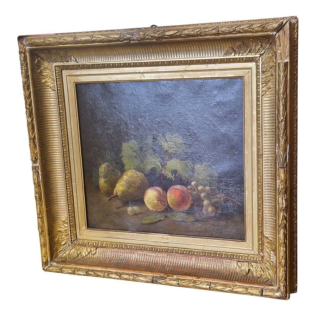 Italian School Artist, Still Life Of Fruit, 19th Century, Oil On Canvas, Framed photo Art