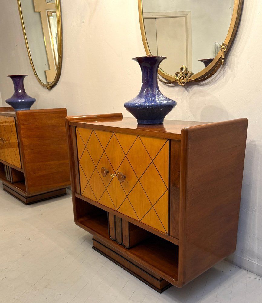 Furniture Italian Art Deco Cabinets Attributed To Osvaldo Borsani, 1940s, Set Of 2 photo