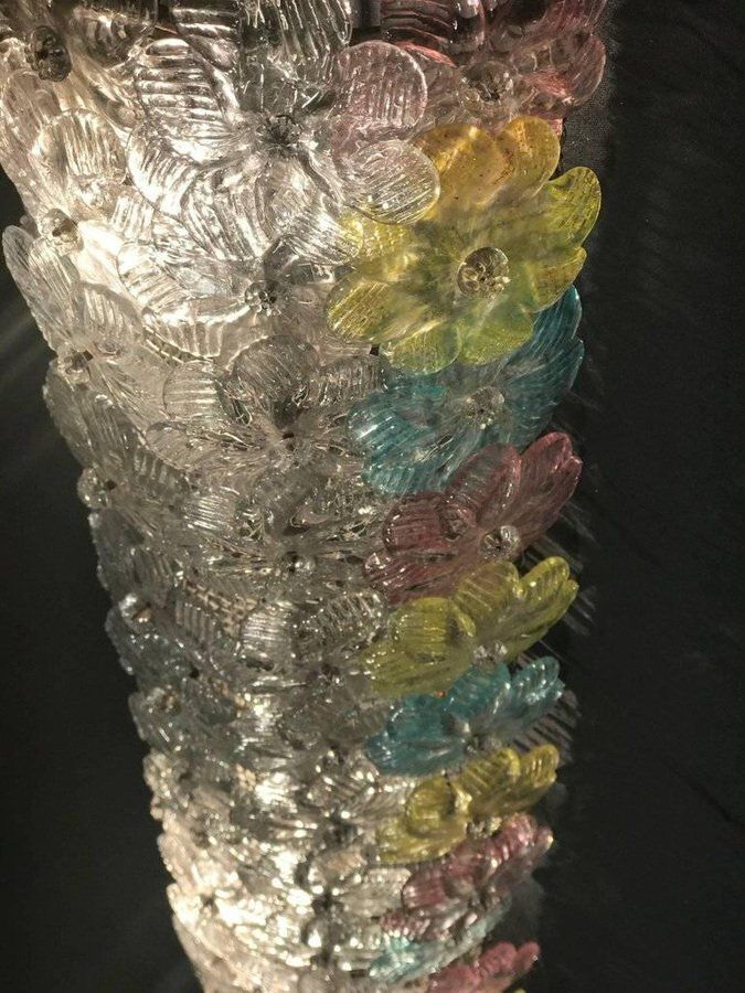 Venetian Glass Flower Sconces, 1950s, Set Of 2 photo vintage