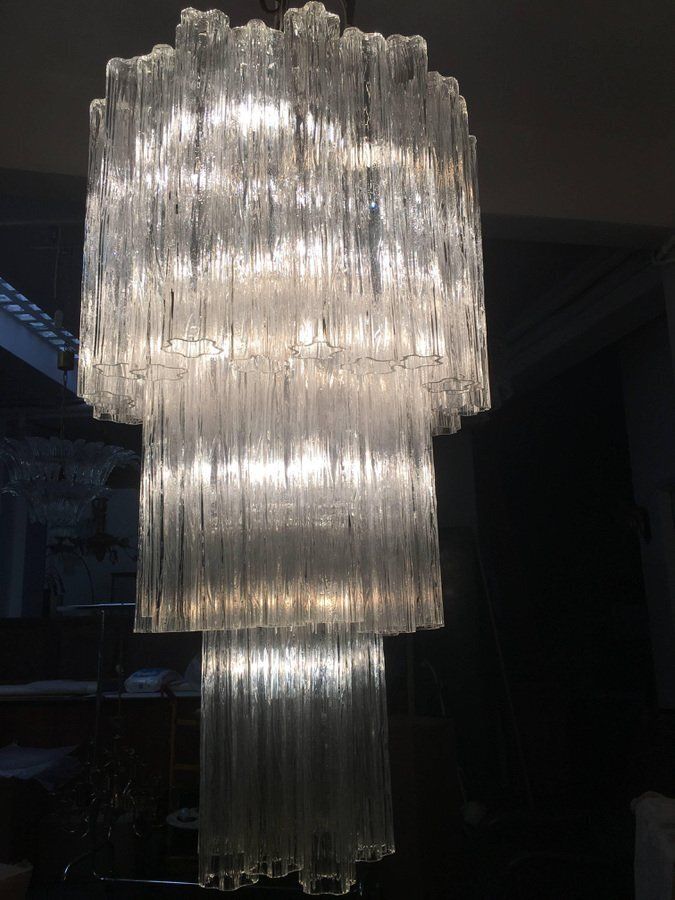 photo for sale Murano Glass Tronchi Chandeliers, 1960s, Set Of 2