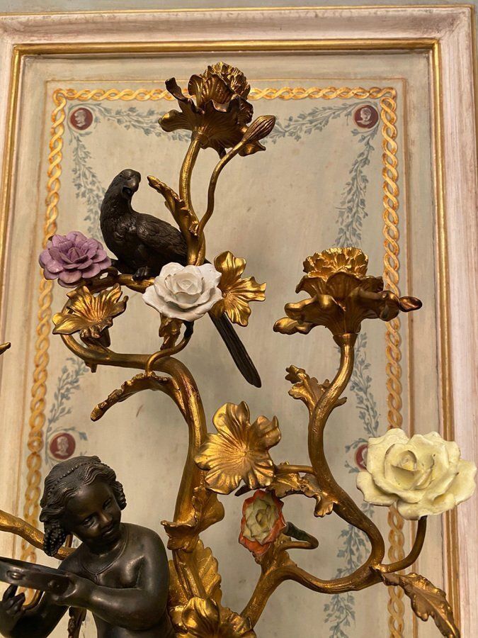 19th Century French Bronze And Gilt Candelabras, Set Of 2 photo vintage