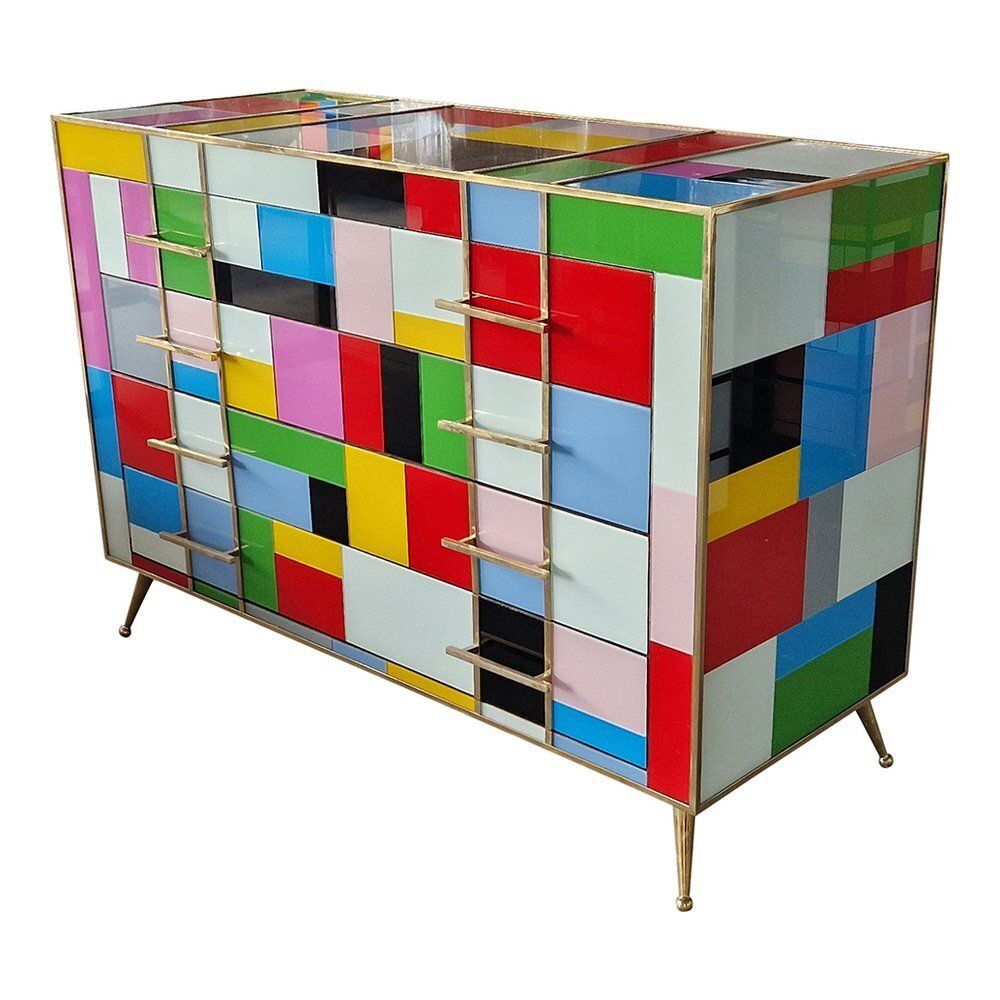 Vintage Dresser With Four Glass Drawers, 1980s photo 5585.0